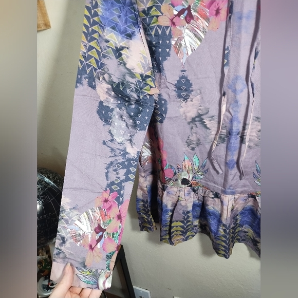 Tolani Collection Tunic Top Purple Boho Southwestern - Picture 7 of 16